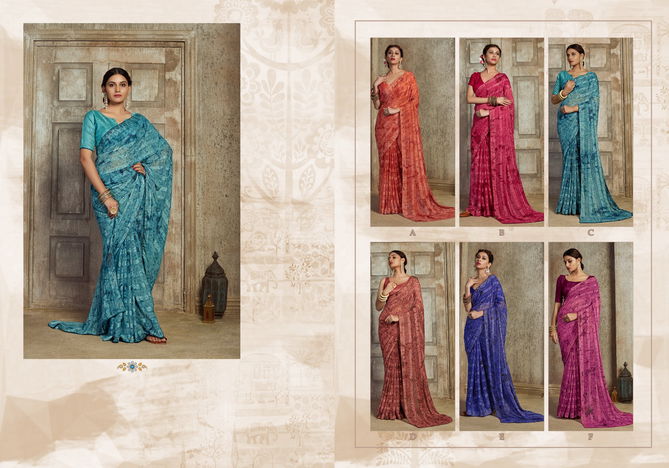 Prisma By Ynf Georgette Printed Sarees Catalog
